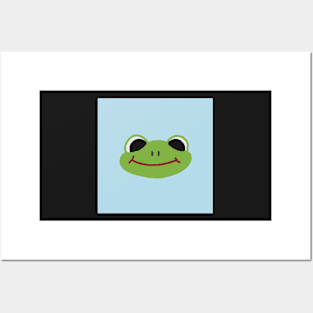 frog (light blue) Posters and Art